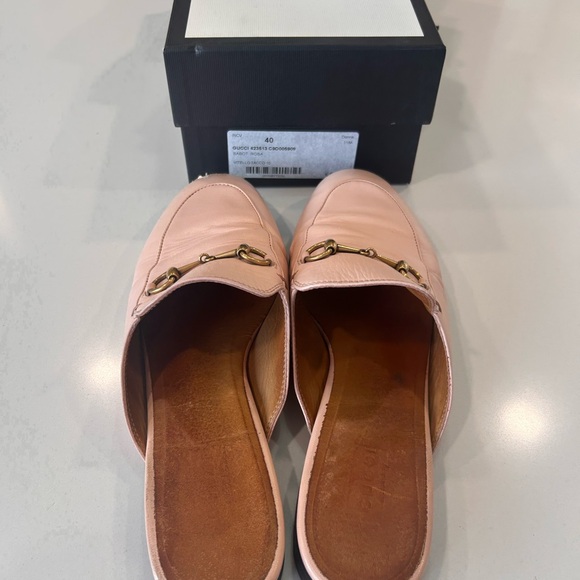 Gucci Pale Pink Leather Horsebit Backless Mules - Picture 3 of 5